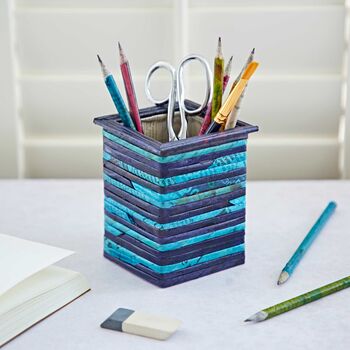 Recycled Newspaper Square Pencil Holder, 3 of 12