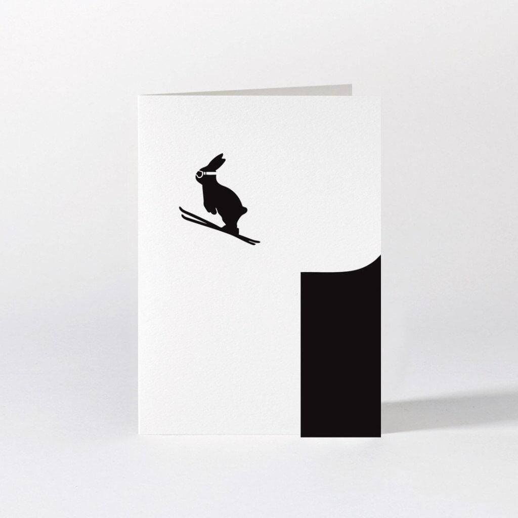 Ski Jumping Rabbit Greeting Card
