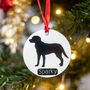 Personalised Dog Silhouette Round Christmas Decoration, thumbnail 9 of 12