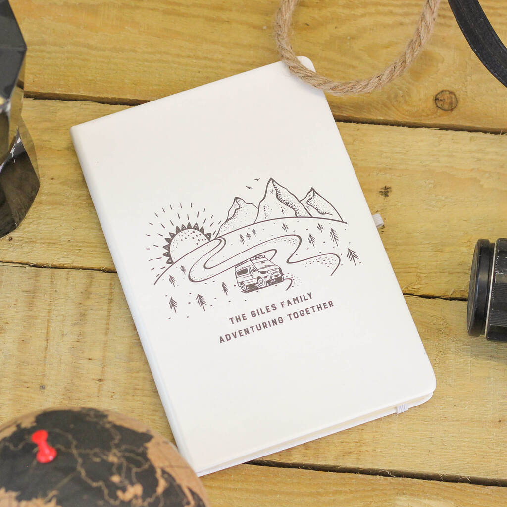 Personalised Camper Van Travel Adventure Notebook, 1 of 2