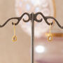 Champagne Diamond Oval Shaped Drop Earrings, thumbnail 7 of 9