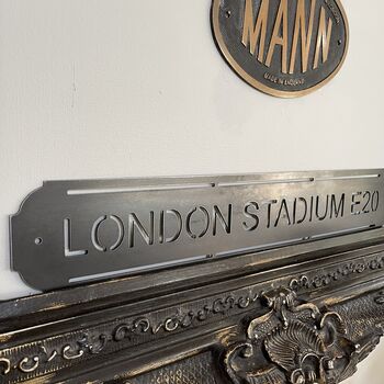 ‘London Stadium E20’ Westham Football Metal Street Sign, 4 of 8