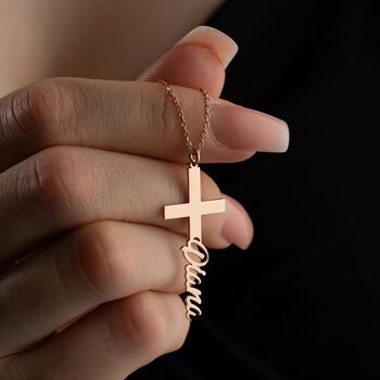 Personalised Cross Necklace For Women, 3 of 10