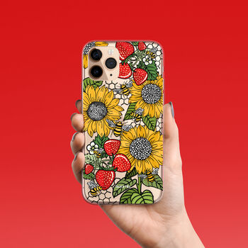 Sunflower Bees Strawberry Phone Case For iPhone, 6 of 10