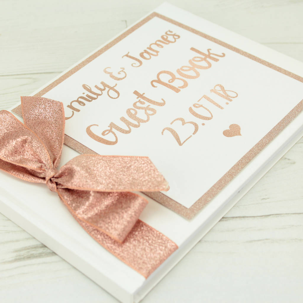 Personalised Rose Gold  Wedding  Guest Book  By Dreams To 