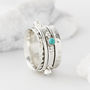 Rajput Serenity Turquoise Pearl Silver Spinning Ring, thumbnail 1 of 12
