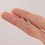 Sterling Silver Tiny Open Triangle Stud Earrings, thumbnail 6 of 11