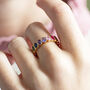 Multi Coloured Ovals Gemstone Ring, thumbnail 2 of 5