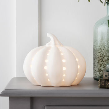 White Ceramic Pumpkin Light, 3 of 8