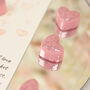 Personalised Pink Glitter Resin Pocket Heart Hug In The Post, thumbnail 4 of 5