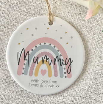 Personalised Rainbow Mummy Keepsake Ceramic Decoration, 4 of 4