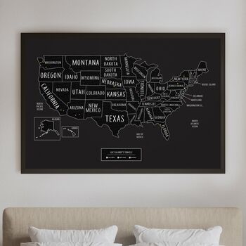 Personalised North America Black Pinboard Map, 4 of 8