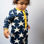 Stars Knitted Romper In Navy, thumbnail 2 of 9