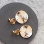 Hammered Gold Colour Double Disc Drop Earrings, thumbnail 1 of 6