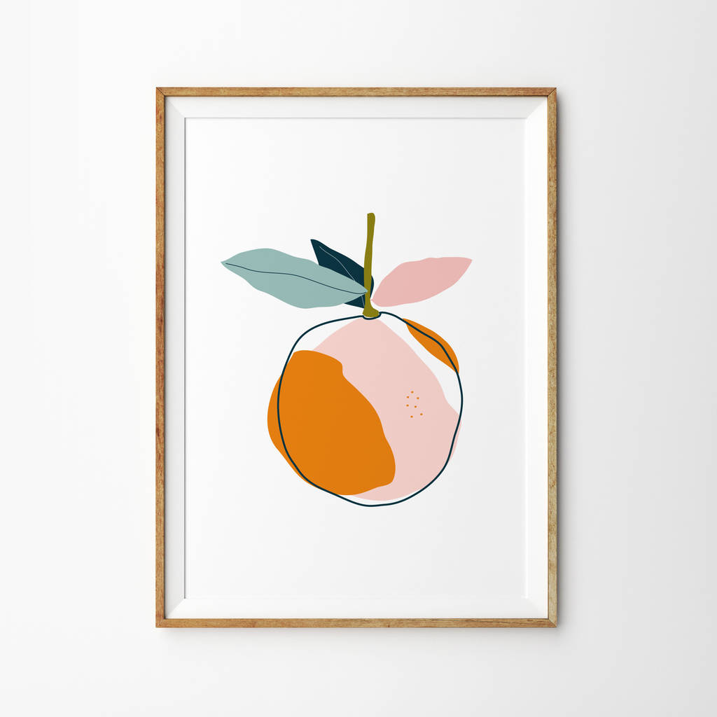 Pink Orange Botanical Art Print
