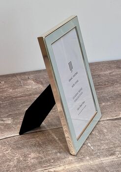 Isaac Jacobs Pale Blue And Silver Plated Border Photo Frame, 3 of 3