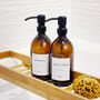 Amber Bottle With White Personalised Label And Black Pump, thumbnail 9 of 11