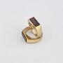 Flat Top Rectangle Thin Brass 18ct Gold Ring, thumbnail 1 of 4