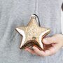 Baby First Christmas Glass Star Bauble Tree Decoration, thumbnail 4 of 9