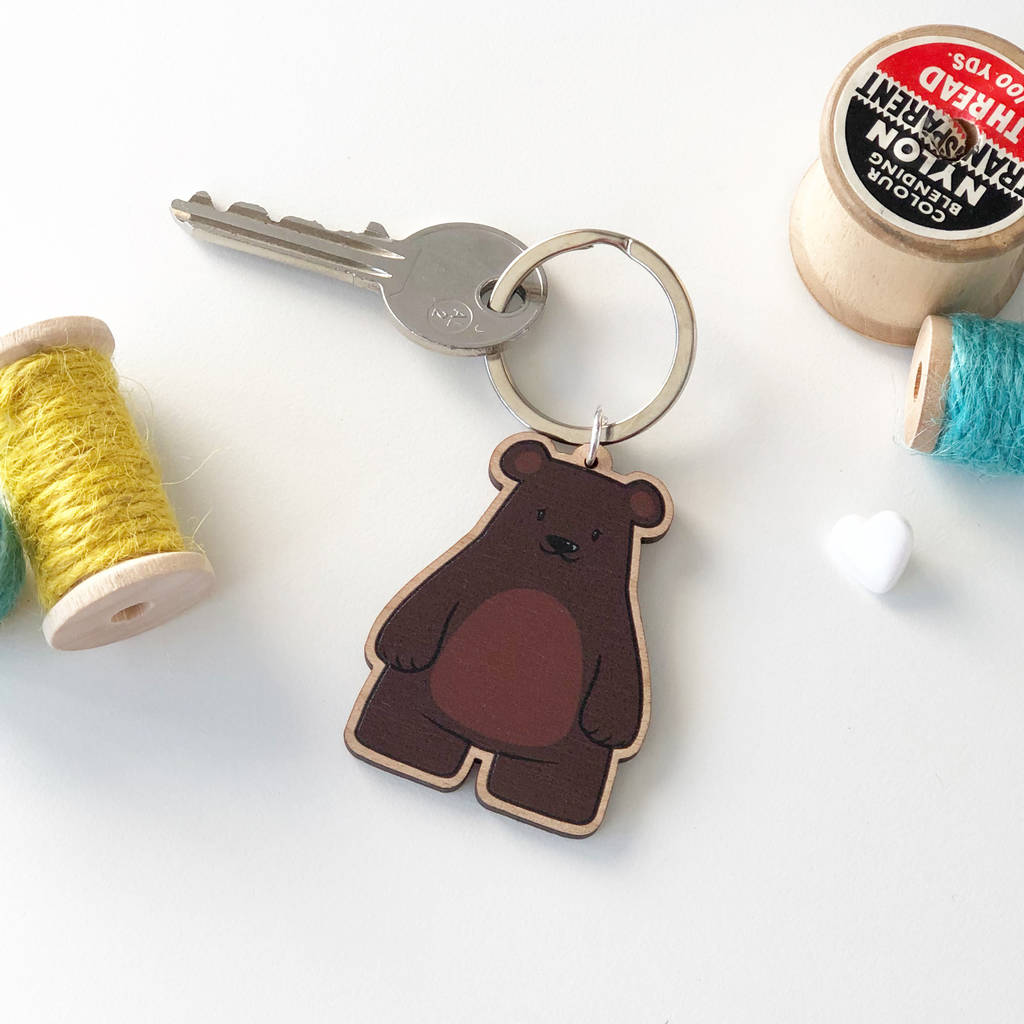 personalised bear keyring
