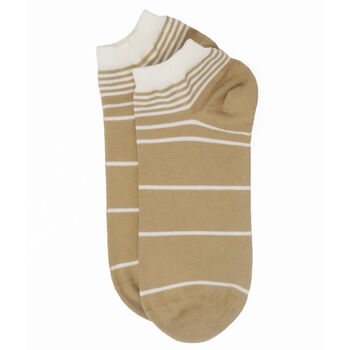 Retrostripe Cream And Thinstripe Teal Men's Trainer Socks, 3 of 7
