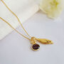 January Birthflower Birthstone Gold Plated Necklace 925, thumbnail 5 of 9
