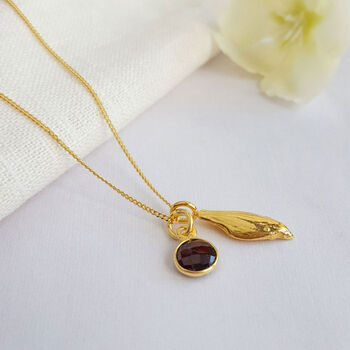 January Birthflower Birthstone Gold Plated Necklace 925, 5 of 9