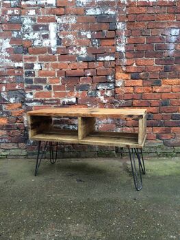 Industrial Reclaimed Hairpin Tv Stand Coffee Table 150, 4 of 5
