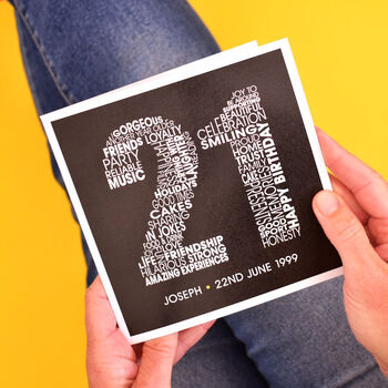 Personalised Name And Date 21st Birthday Card, 3 of 6