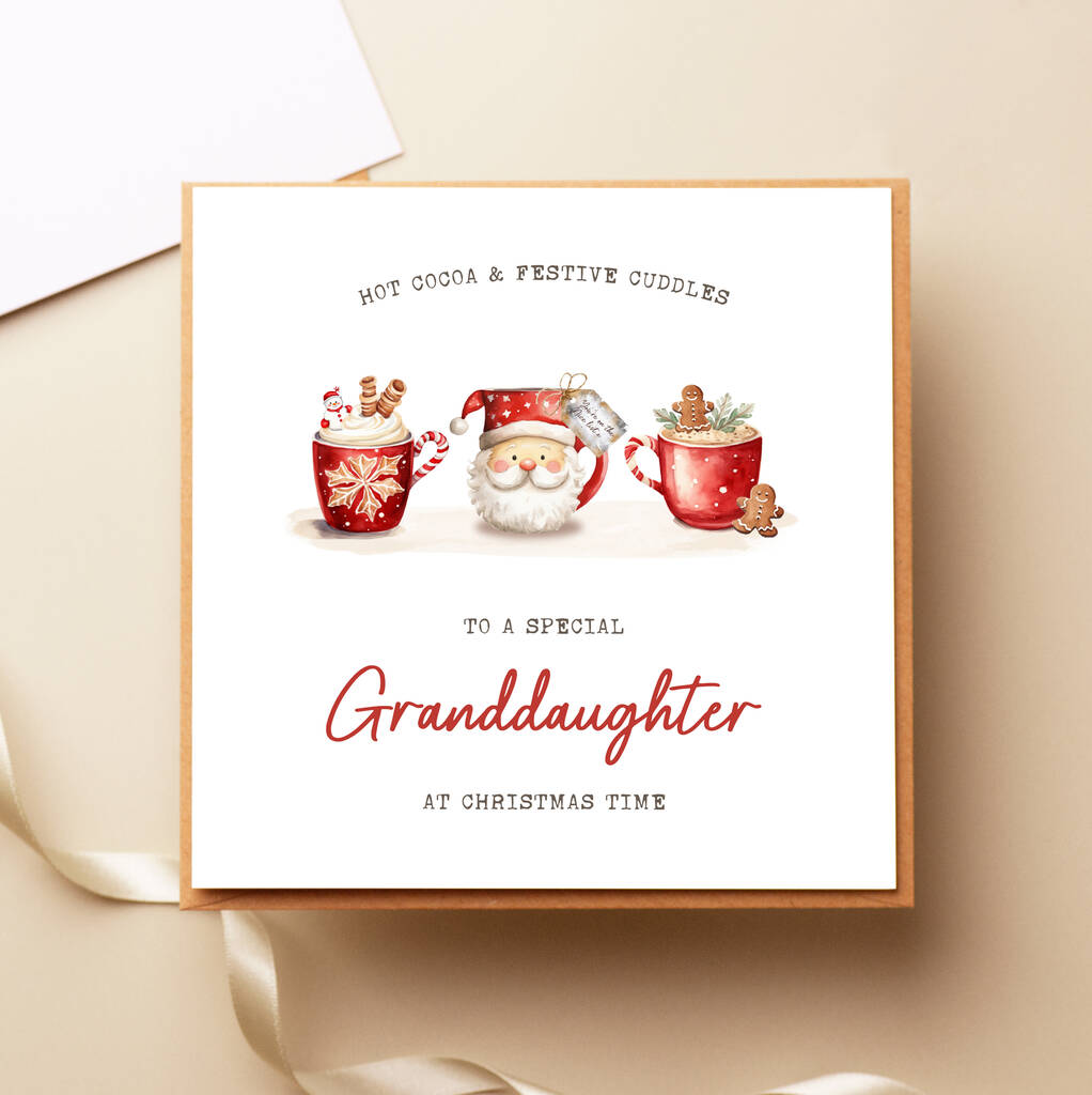 Personalised Santa Mug Granddaughter Card, 1 of 2