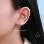 Sterling Silver Extra Tiny Amethyst Purple Cz Huggie Hoop Earrings, thumbnail 5 of 8