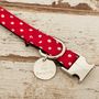 The York Red And White Spotted Dog Collar And Lead Set, thumbnail 5 of 6