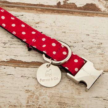 The York Red And White Spotted Dog Collar And Lead Set, 5 of 6