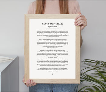 Personalised Black Text Vows Handmade Print, 4 of 7