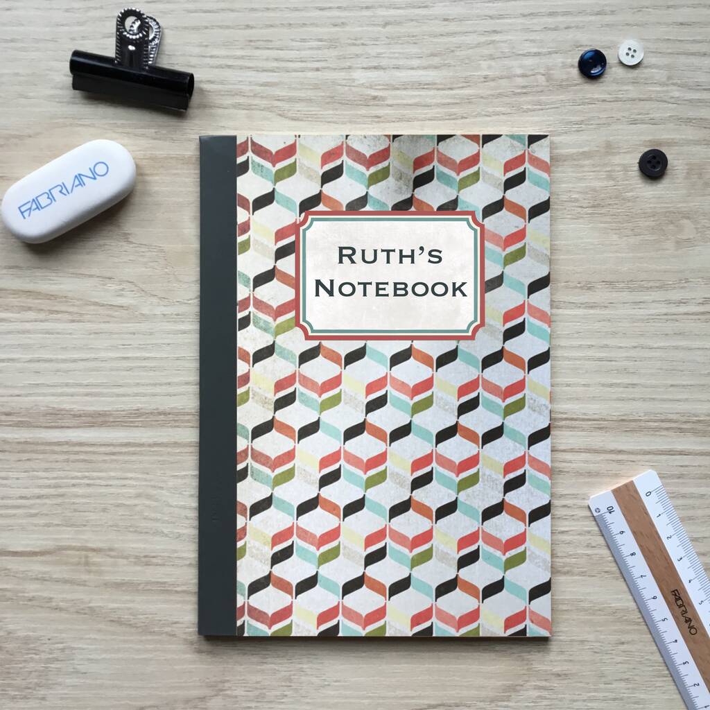 Recycled Personalised Patterned Notebooks By Claryce Design