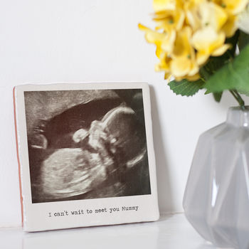 Personalised Mother's Day Scan Photo Tile For Mum To Be, 4 of 5