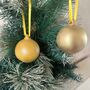 Gold Baubles Set Of Six Christmas Decoration, thumbnail 1 of 9