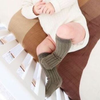 Pack Of Six Pairs Baby Knee High Ribbed Socks, 6 of 12