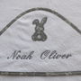 Personalised Baby Hooded Towel With Bunny Motif, thumbnail 2 of 2