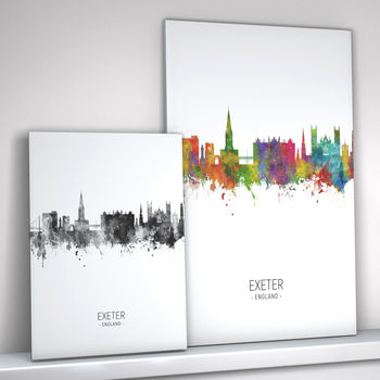 Exeter Skyline Portrait Print And Box Canvas, 2 of 5
