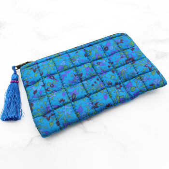Silk Sari Upcycled Quilted Jewellery Bag, 2 of 7