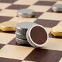 Draughts Pieces Solid Brass With Leather Bottom, thumbnail 1 of 2