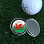 Personalised Welsh Flag Wales Golf Ball Marker, thumbnail 2 of 4