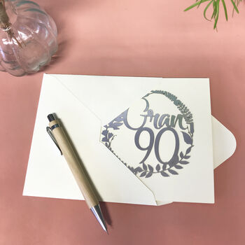 Personalised 90th Floral Birthday Papercut Card, 8 of 12