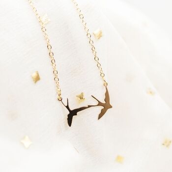 Two Bird Silver Gold Plated Necklace Pendant For Women, 4 of 7