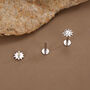 Sterling Silver Cute Sun Stud Earrings 16 G Flat Back Labret, thumbnail 5 of 10