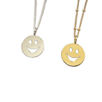 Smiley Pendant In Gold Or Silver, 3 of 4