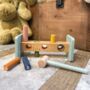 Personalised Wooden Hammer Bench Gift For Baby, thumbnail 1 of 4