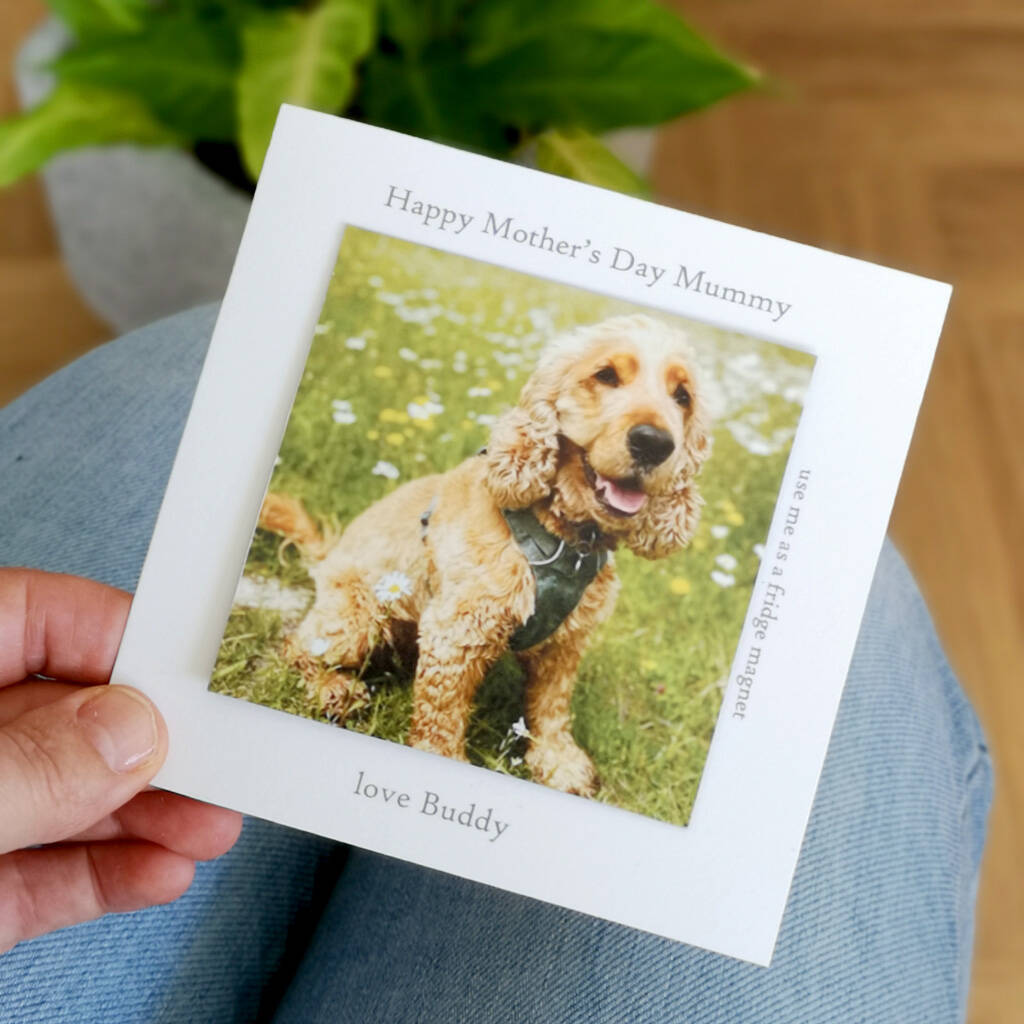 Personalised Dog Mothers Day Photo Magnet Card, 1 of 5