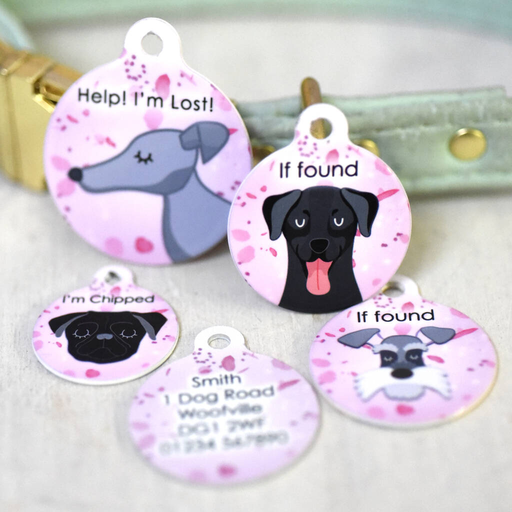 Cherry Blossom Dog Breed Tag By Hoobynoo